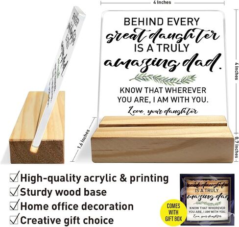 Dad Gifts from Daughter, Dad Birthday Fathers Day Christmas Day Gifts for Father, Best Dad Ever Gifts, Thank You Gifts for Dad, Your Constant Support Endless Love, Desk Acrylic Decor in Saudi Arabia