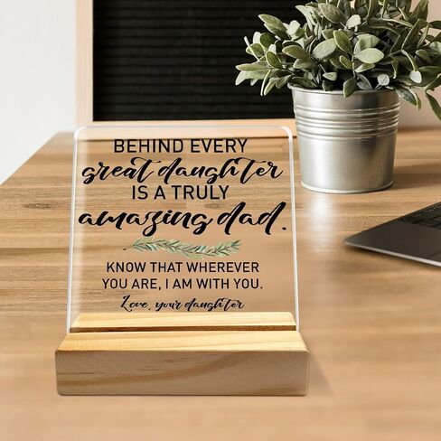 Dad Gifts from Daughter, Dad Birthday Fathers Day Christmas Day Gifts for Father, Best Dad Ever Gifts, Thank You Gifts for Dad, Your Constant Support Endless Love, Desk Acrylic Decor in Saudi Arabia