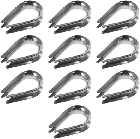 Rope Thimble Rigging 10pcs 1.5-12mm Durable 304 Stainless Steel Thimbles Ring Clamp Sleeve Thimbles Cable Wire Rope Clamp Rope Connecting Head(1.5mm) in Saudi Arabia