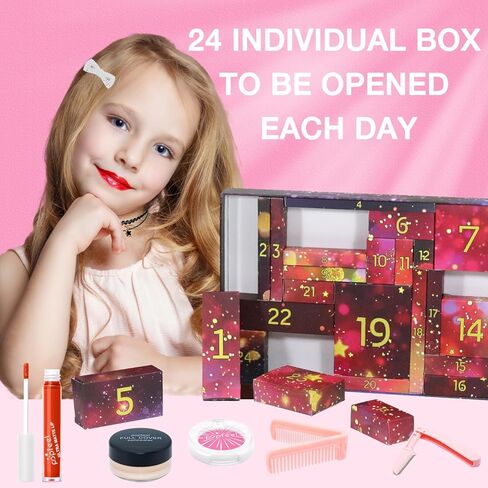 Makeup Advent Calendar 2024 for Teens Girls Christmas Countdown Calendar Makeup Gift Set,Xmas Individual Gift Box Calendar for Women Full Kit in Kuwait