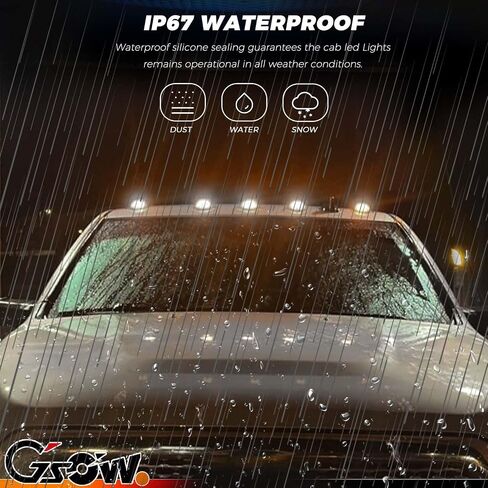 5 PCS Amber LED Cab Lights Smoked Cab Roof Running Top Marker Light for Dodge Ram 1500 2500 3500 4500 5500 2003-2018 Pickup Trucks, Waterproof LED Cab Roof Lights for Trucks, 16 LED in Saudi Arabia