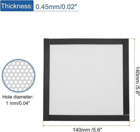 MECCANIXITY 5PCS PC Dust Filter, 120mmx120mm PVC Computer Case Cooler Dustproof Mesh Cover Fan Grills for Computer Chassis Speaker, Black in Saudi Arabia