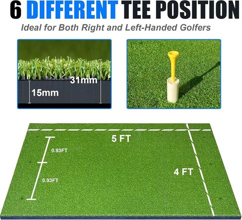 Golf Mat Golf Hitting Mat - Artificial Turf Golf Training Mat with 9 Golf Balls 7 Golf Tees, Golf Mats Practice Outdoor Indoor Golf Hitting Training Aids for Driving Chipping Golf Lovers in Saudi Arabia