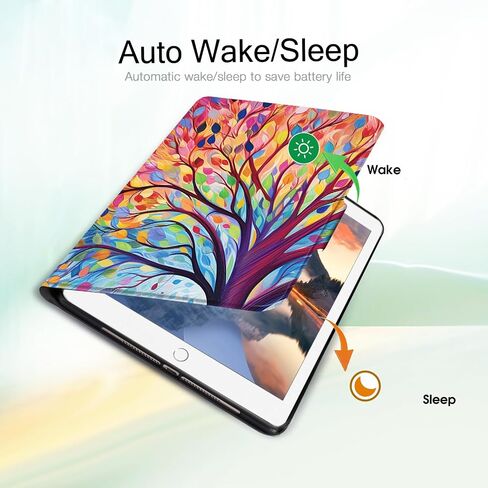Case for iPad 6th/5th Generation 9.7 Inch (2018/2017) - 360 Rotating Protective Cover with Soft TPU Back, Auto Wake/Sleep, Lemon Flowers in Saudi Arabia