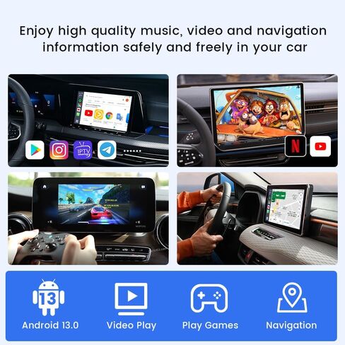 CarlinKit Ai Box CarPlay محول لاسلكي صندوق الوسائط المتعددة لسيارة CarPlay السلكية. التوصيل والتشغيل السلكي إلى CarPlay Android Auto، QCM6125 8-core 4G+64G WiFi 2.4G+5G Bluetooth 4.2 BLE+5.0 BLE in Saudi Arabia