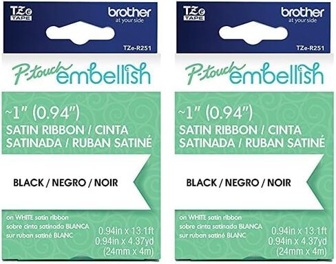 Brother P-Touch Embellish Black Print on Gold Geometric Pattern Tape TZEMPGG31 – ~ ½" Wide x 13.1’ Long for use with P-Touch Embellish Ribbon & Tape Printer in Saudi Arabia