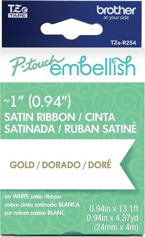 Brother P-Touch Embellish Black Print on Gold Geometric Pattern Tape TZEMPGG31 – ~ ½" Wide x 13.1’ Long for use with P-Touch Embellish Ribbon & Tape Printer in Saudi Arabia
