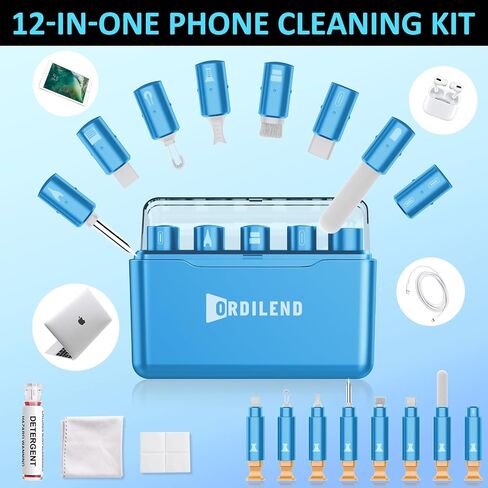 iPhone Cleaning Kit for Charging Port Cleaner, Multi-Tool iPhone Cleaner Repair Lightning Cables, Phone Cleaning Kit for iPhone,i Pad,Connectors, Speaker, Airpod Cleaner Kit, Dark Blue in Saudi Arabia