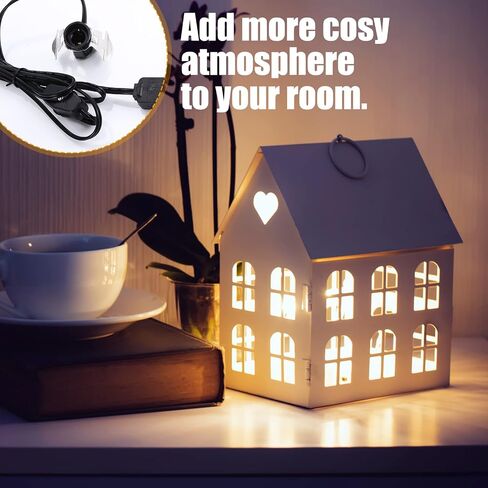 24 Packs Accessory Cord with LED Light Bulb, 6 Ft Warm Light Accessory Cord Kit (White) in Saudi Arabia