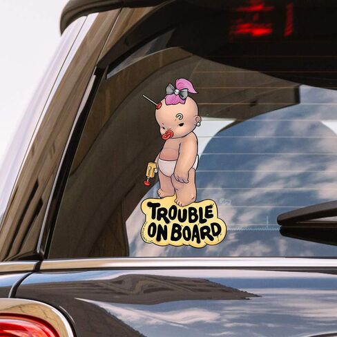 Oliver's Lables Baby on Board Sticker for Car - Girl Superstar On Board- Funny Cute Vinyl Window Decal - Heat Resistant, Long Lasting, Waterproof in Kuwait