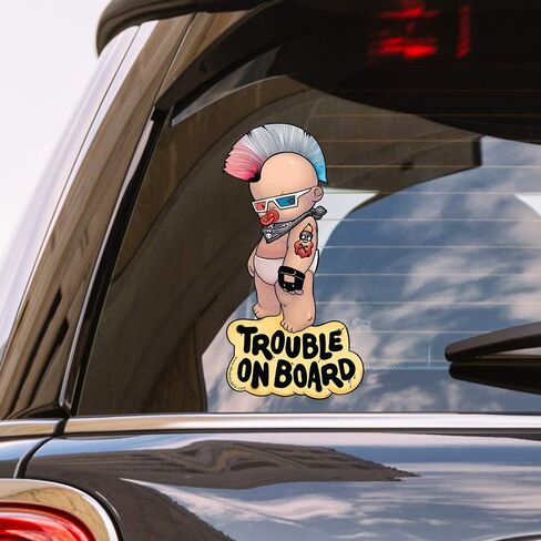 Oliver's Lables Baby on Board Sticker for Car - Girl Superstar On Board- Funny Cute Vinyl Window Decal - Heat Resistant, Long Lasting, Waterproof in Kuwait