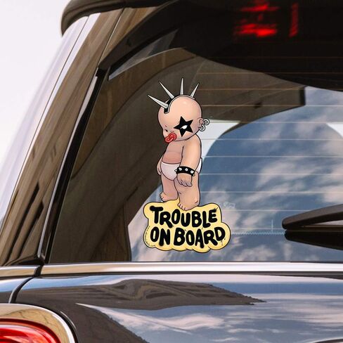 Oliver's Lables Baby on Board Sticker for Car - Girl Superstar On Board- Funny Cute Vinyl Window Decal - Heat Resistant, Long Lasting, Waterproof in Kuwait