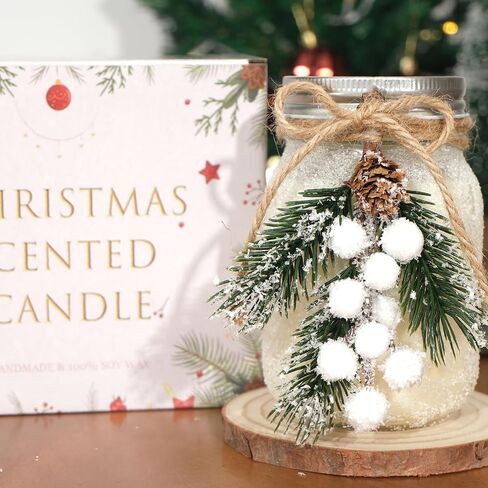 Christmas Candles,18 oz Snow Forest Candles for Christmas Decor,Christmas Tree Scented Candles,Winter Decorations for Indoor Home,Unique Christmas Gifts for Women (Red and White) in Saudi Arabia