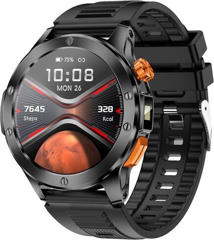 Tinwoo Smart Watch for Men(Answer/Make Calls) with LED Flashlight 1.39" HD Screen,300+ Watch Faces,Heart Rate,SpO2,100+ Sports Modes,IP68 Waterproof,Smartwatch for Android iOS (Silver) in Saudi Arabia