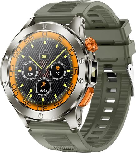 Tinwoo Smart Watch for Men(Answer/Make Calls) with LED Flashlight 1.39" HD Screen,300+ Watch Faces,Heart Rate,SpO2,100+ Sports Modes,IP68 Waterproof,Smartwatch for Android iOS (Silver) in Saudi Arabia