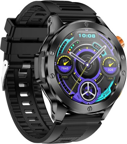 Tinwoo Smart Watch for Men(Answer/Make Calls) with LED Flashlight 1.39" HD Screen,300+ Watch Faces,Heart Rate,SpO2,100+ Sports Modes,IP68 Waterproof,Smartwatch for Android iOS (Silver) in Saudi Arabia
