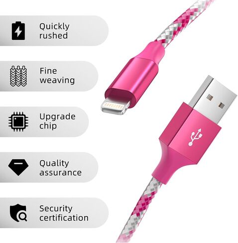 iPhone Charger Cord 3 Pack 10 FT Apple MFi Certified Lightning Cable Nylon Braided iPhone Charger Fast Charging Cable Compatible with iPhone 14 13 12 11 Pro Max XR XS X 8 7 6 Plus SE iPad and More in Kuwait