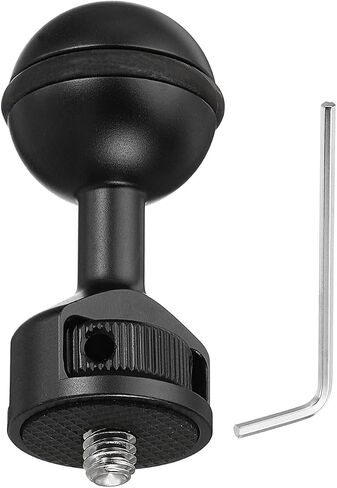 PATIKIL 1" Ball Adapter with 1/4"-20 Screw, 360 Rotatable Camera Arm Tray Adapter for Underwater Diving Photography System, Silver in Kuwait