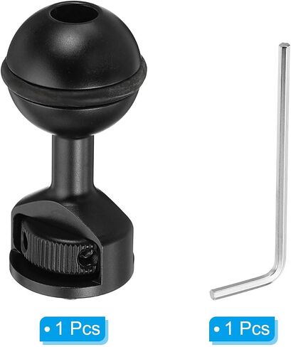 PATIKIL 1" Ball Adapter with 1/4"-20 Screw, 360 Rotatable Camera Arm Tray Adapter for Underwater Diving Photography System, Silver in Kuwait