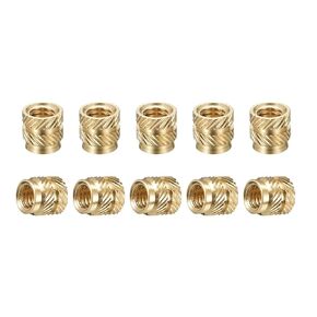 M3x8mmx5mm(IDxLxOD) Knurled Insert Nuts - 100 Pack - Good for Plastic Shells - Brass Female Thread Heat Set Inserts Embedment Nut