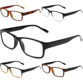 Gaoye 5-Pack Reading Glasses Blue Light Blocking,Spring Hinge Readers for Women Men Anti Glare Filter Lightweight Eyeglasses (I1 turtle mix, 2.75x)