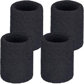 4 Pcs Wrist Sweatbands Tennis Wristbands for Men and Women, Good for Tennis, Basketball, Running, Gym