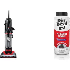 Dirt Devil Multi-Surface Total Pet+ Upright Bagless Vacuum Cleaner Machine, with Pet Tool Kit, for Carpet and Hard Floor, Powerful Suction with Extended Filtration, UD76400V, Black