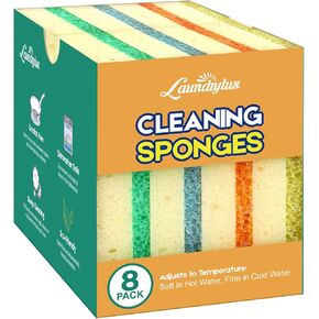 Scrub Sponge, Dual-Sided Temperature-Responsive Sponge and Scrubber - Non-Scratch - Multipurpose Dish Sponges for Kitchens, Bathrooms, and Outdoor Use - 3 Pack