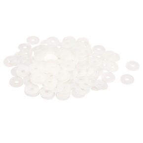 uxcell 40Pcs M8 Nylon Flat Washers 8mm ID 40mm OD 2mm Thick Plain Washer Grommets Plastic Sheet Gasket Fastener Sealing Spacer Gasket Ring, White