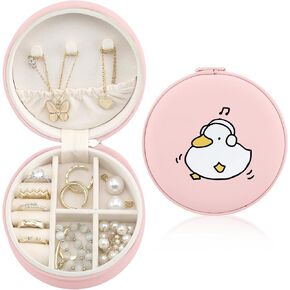 MAYCARI Jewelry Box with Cute Gold Stars Pattern Design, PU Leather Jewelry Travel Organizer Case-Rings/Earrings/Necklace Storage Box for Women Birthday Mom Friends Her Bridesmaids Girls s