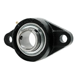 MAPLE ACE UCFL206-20 Oval Flange Bearing 1-1/4" Bore, 2-Bolt Self-Aligning, Solid Base, R3 Triple Lip Seal, Heavy Duty (Qty 2)