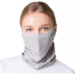 KOREA UV Sun Protection Balaclava Half Face Mask - For Hiking, Running, Cycling & Outdoor Sports (Type E) (US, Alpha, Medium, White)