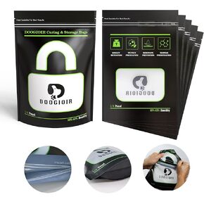 1/4 LB Curing & Storage Bags, Curing Bags for Food Storage, Double-Tracked Zip Closure Heat Sealable upright Cure Bags, Reusable Humidity Control Cure Bags (11.8 x 8.1 in, 10 Pack)