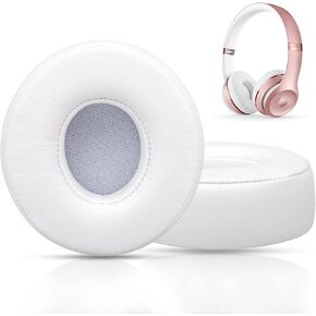 Replacement Ear Pads for Beats Solo 3 - Cooling Gel Earpad Cushions for Solo 2 & 3 Wired Wireless - Headphones Covers with Strong Adhesive Memory Foam (White)