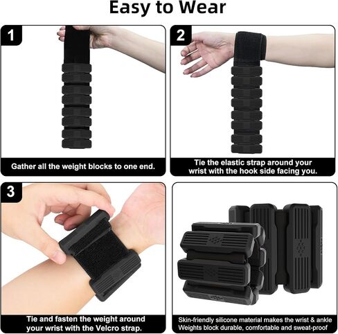 Pilates Wrist & Ankle Weights for Women, Wearable Wrist Weights& Leg Weights Set of 2(1Lbs Each) Adjustable Ankle Weights for Walking,Yoga, Dance, Pilates, Pool Exercises and Gym（Blue) in Saudi Arabia