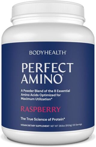 مسحوق BodyHealth PerfectAmino - مسحوق BCAA وEAA لمرحلة ما قبل وبعد التمرين - مسحوق مشروب طاقة الأحماض الأمينية للرجال والنساء لدعم العضلات الخالية من الدهون والتعافي - الفانيليا - 20 حصة in Saudi Arabia