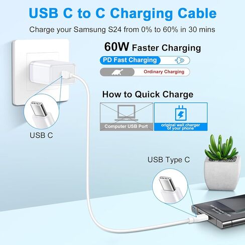Fast Charger Cord USB C Wall Charger Compatible with Moto G Stylus 5G 2024 2023 2022,G 2024,G Power,G Play,Motorola Edge 2024 2023,Razr,20W Android Charger Phone Charging Block 6FT Type C to C Cord in Saudi Arabia
