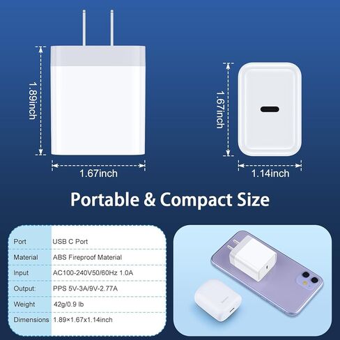 Fast Charger Cord USB C Wall Charger Compatible with Moto G Stylus 5G 2024 2023 2022,G 2024,G Power,G Play,Motorola Edge 2024 2023,Razr,20W Android Charger Phone Charging Block 6FT Type C to C Cord in Saudi Arabia