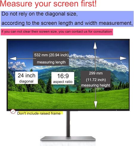 21.5 inch Desktop Privacy Screen Filter Anti-blue, Anti-peeping, Anti-reflective, Double-sided Installation, Length-width Ratio Of 16:9 (Width & Height: 476.5mm & 268mm) in Saudi Arabia