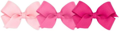 Wee Ones Girls' Medium Bow 3 pc Set Solid Grosgrain Variety Pack on a WeeStay No-Slip Hair Clip - Red, Yellow and Green in Saudi Arabia