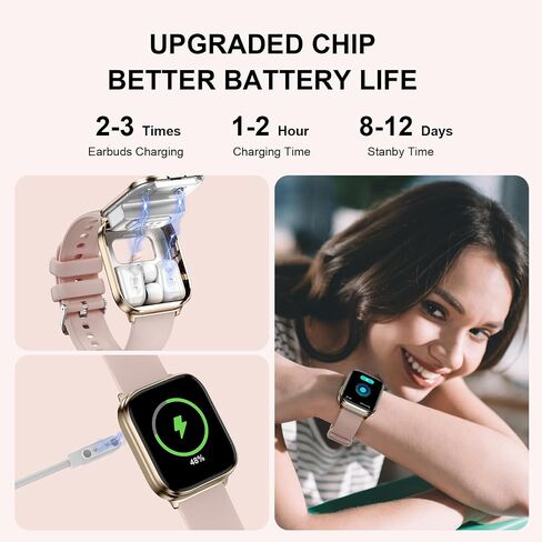 Smart Watch with Earbuds, 2 in 1 Smartwatch for Men and Women, 1.85" HD Smartwatches Screen Make/Answer Calls Bluetooth Earphones, Fitness Tracker Sleep Tracker X9 (Black) in Saudi Arabia