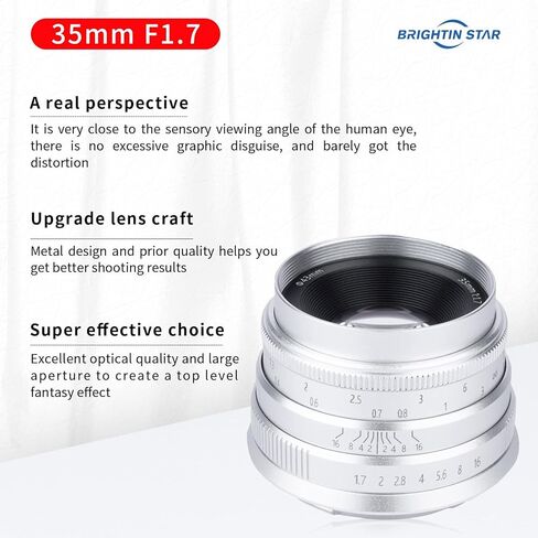 35mm F1.7 Wide-Angle Manual Focus Prime Lens for Nikon Z-Mount Mirrorless Cameras, APS-C MF Large Aperture Fixed Lens, Compatible with Z-6II, Z-7II, Z5, Z50, Z9, Z50, Z-FC, Z30 in Saudi Arabia