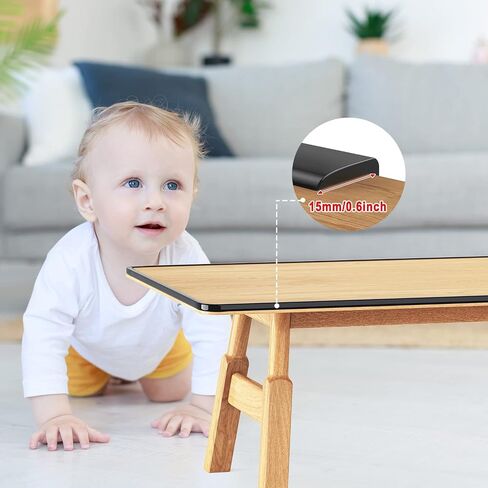 Corner Protector Baby Black, E-PRONSE 12PCS Black Silicone Table Corner Protectors,Baby Proofing Corner Protectors for Furniture, Baby Proof Corners and Edges with Strong Adhesion in Saudi Arabia