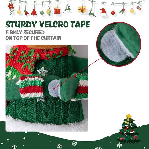 2 Pack Christmas Curtain Buckle Santa & Snowman Xmas Curtain Tieback Hold Fastener, Merry Christmas Wine Bottle Topper Decor for Xmas Holiday Home Window Pendant Decoration Holdback in Saudi Arabia