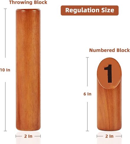 Numbered Block Tossing Game, Wooden Throwing Game Set with Scoreboard & Carrying Bag, Outdoor Backyard Lawn Game for Teens and Adults in Saudi Arabia