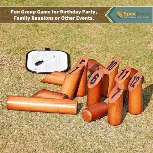 Numbered Block Tossing Game, Wooden Throwing Game Set with Scoreboard & Carrying Bag, Outdoor Backyard Lawn Game for Teens and Adults in Saudi Arabia