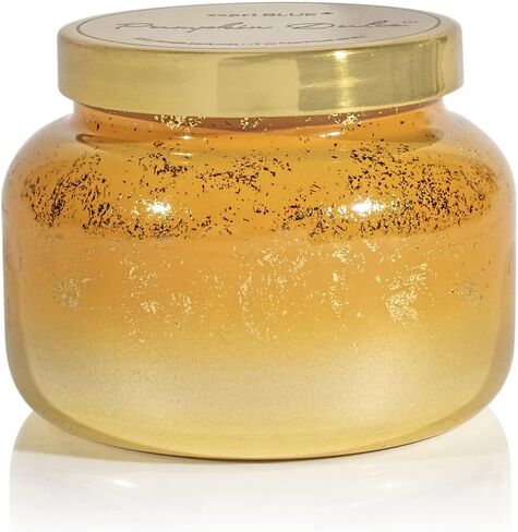 Capri Blue Apple Cider Social Scented Candles for Home - Glimmer Inverted Jar Candles - Long Lasting Candles - Soy Candles - Holiday Candles with Cranberry Red & Gold Ombre Glass Candle Holder (10 oz) in Kuwait