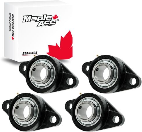 MAPLE ACE UCFL206-20 Oval Flange Bearing 1-1/4" Bore, 2-Bolt Self-Aligning, Solid Base, R3 Triple Lip Seal, Heavy Duty (Qty 2) in Saudi Arabia