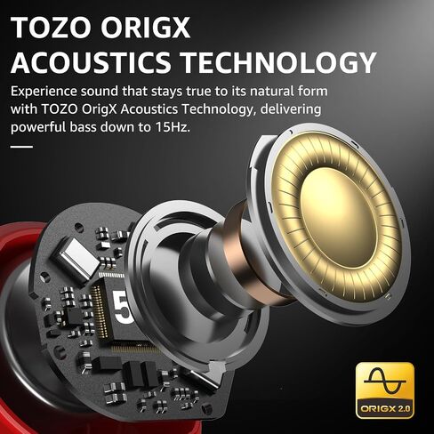 سماعات أذن TOZO NC9 2024 اللاسلكية بخاصية إلغاء الضوضاء النشطة 6 ميكروفونات ENC Clear Call IPX8 مقاومة للماء داخل الأذن بلوتوث 5.3 سماعات رأس ستيريو باس 55 ساعة وقت تشغيل مع شاشة LED 32 EQs عبر التطبيق in Kuwait