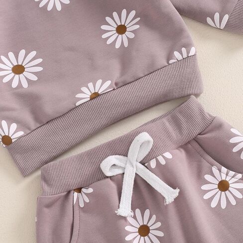 Infant Baby Girl Fall Outfit Long Sleeve Print Sweatshirt + Cute Pants Toddler Girl Winter Spring Clothes (White-Green, 2-3T) in Saudi Arabia